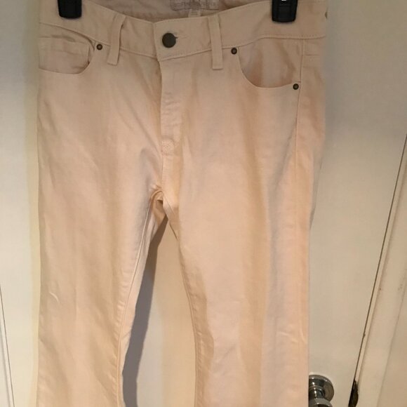 Boston Proper Cream/Ivory Mid-rise bootcut/flare jeans - Picture 3 of 7